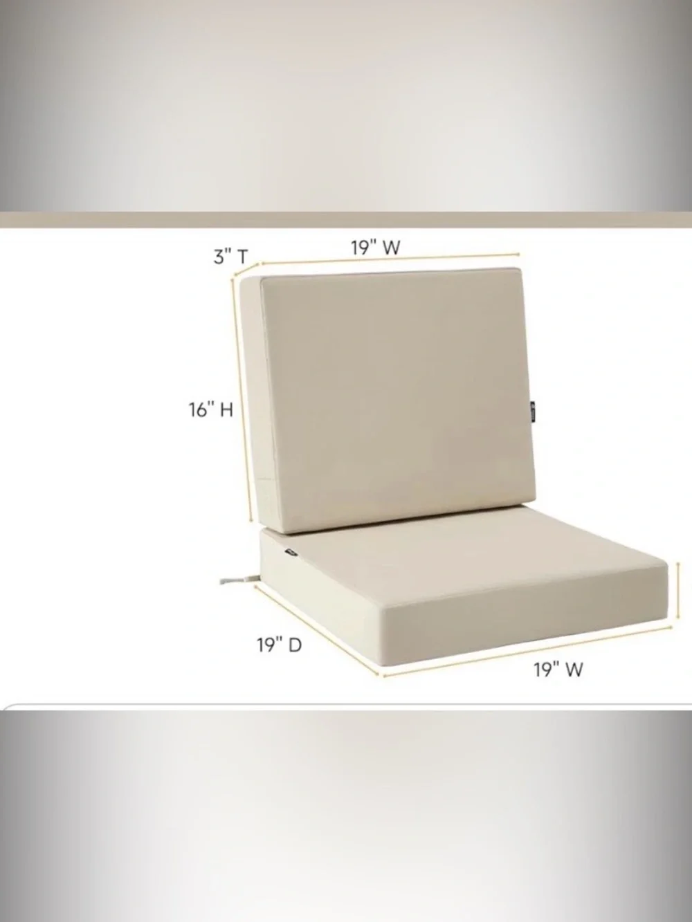 NWOT 1 Favoyal Deep Seat Patio Cushion Covers Set 19 x 19 In Waterproof Outdoor